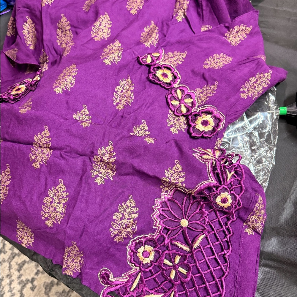 New XL Pakistani Designer Purple Dress - Picture 6 of 10